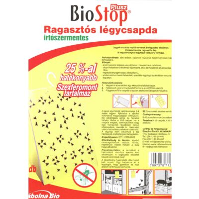 Bio Stop Ragsztós légycsapda   4 db