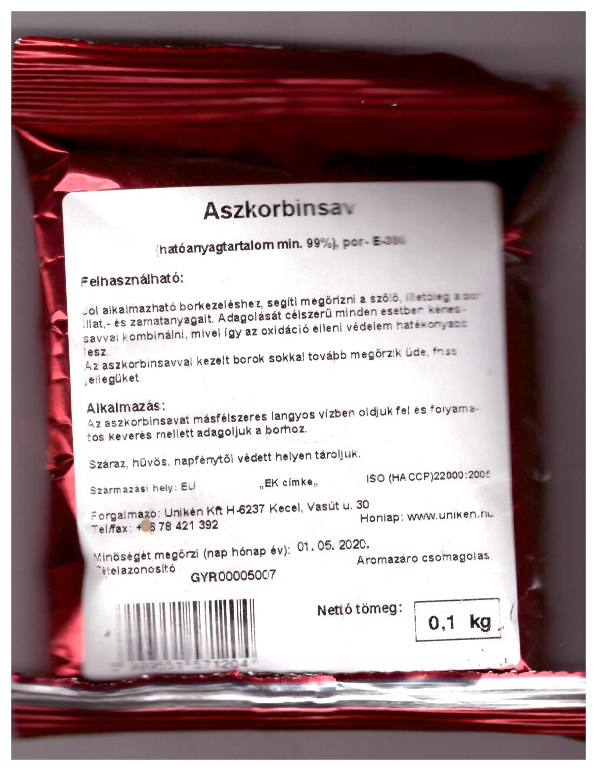 Aszkorbinsav    25 kg